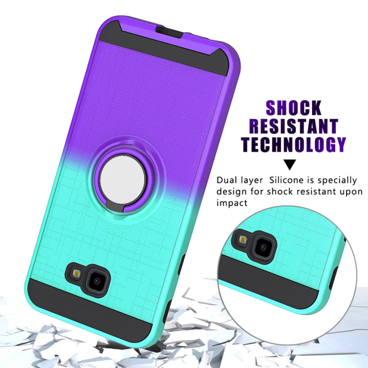 For Galaxy J4+ 2 In 1 PC + TPU Protective Case with 360 Degrees Rotate Ring Holder