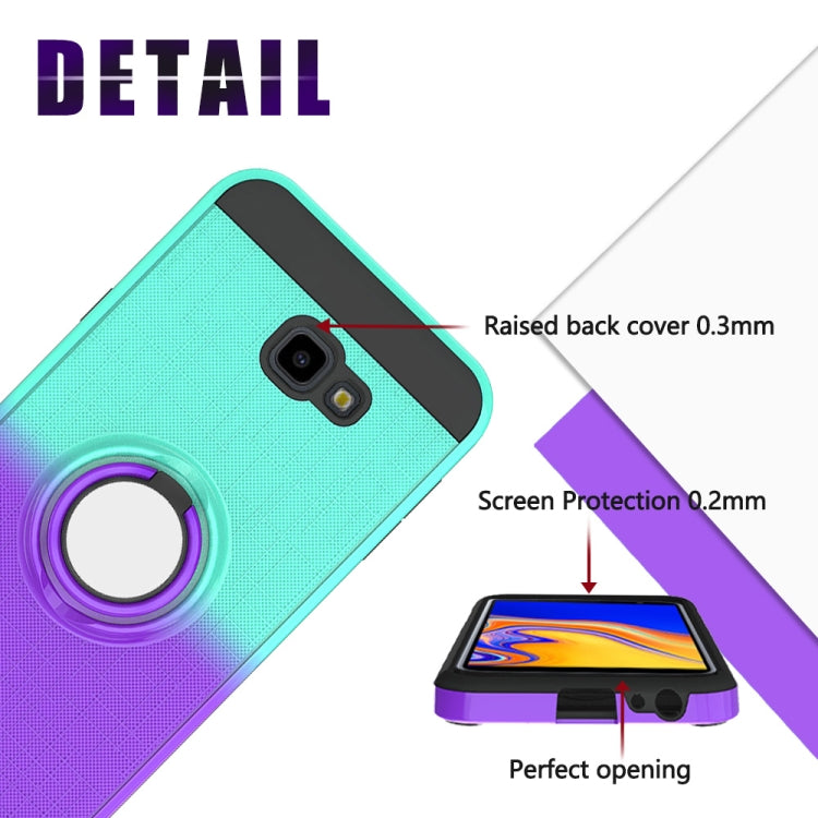 For Galaxy J4+ 2 In 1 PC + TPU Protective Case with 360 Degrees Rotate Ring Holder