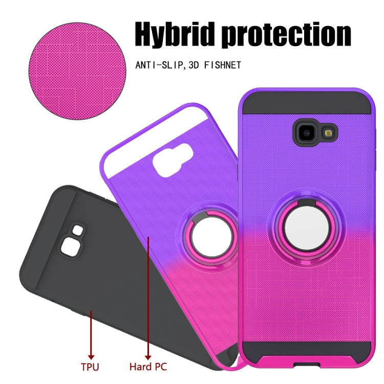 For Galaxy J4+ 2 In 1 PC + TPU Protective Case with 360 Degrees Rotate Ring Holder
