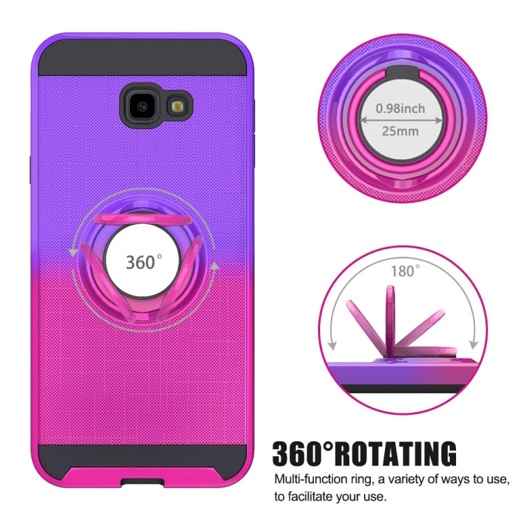For Galaxy J4+ 2 In 1 PC + TPU Protective Case with 360 Degrees Rotate Ring Holder