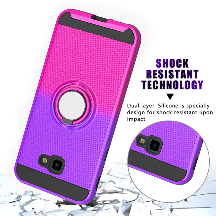 For Galaxy J4+ 2 In 1 PC + TPU Protective Case with 360 Degrees Rotate Ring Holder