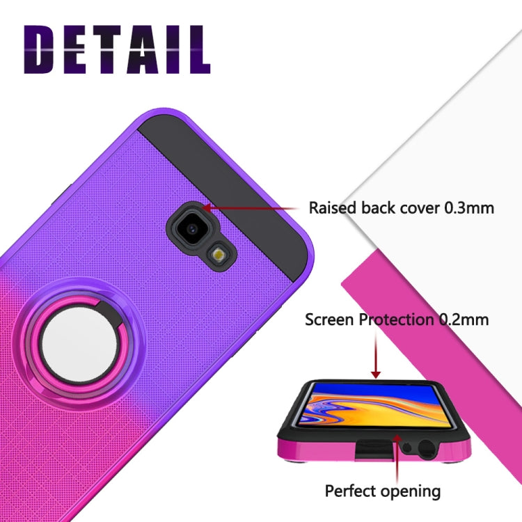 For Galaxy J4+ 2 In 1 PC + TPU Protective Case with 360 Degrees Rotate Ring Holder