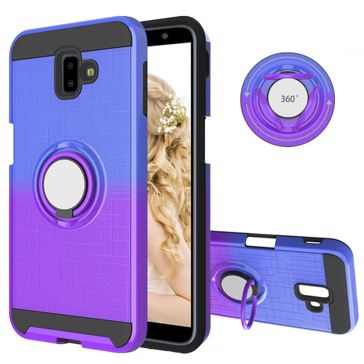 For Galaxy J6+ 2 In 1 PC + TPU Protective Case with 360 Degrees Rotate Ring Holder