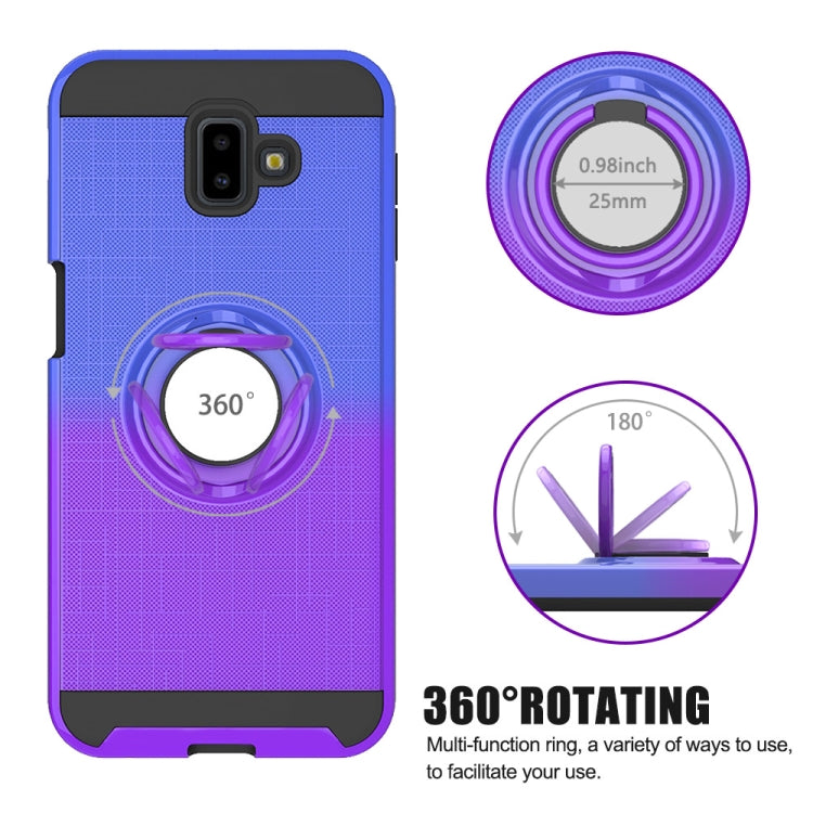 For Galaxy J6+ 2 In 1 PC + TPU Protective Case with 360 Degrees Rotate Ring Holder