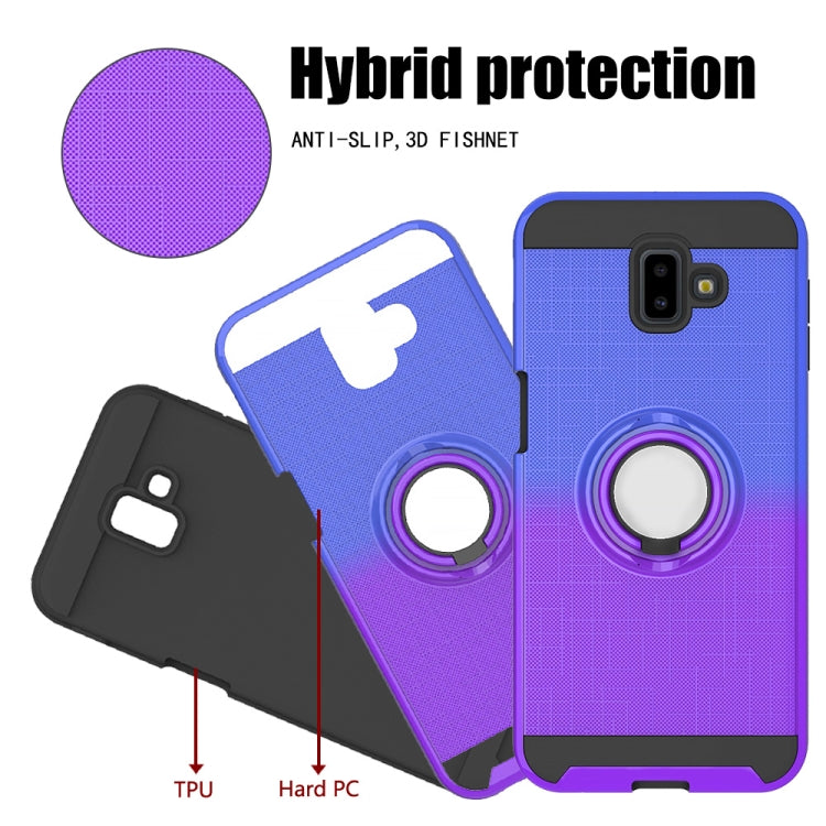 For Galaxy J6+ 2 In 1 PC + TPU Protective Case with 360 Degrees Rotate Ring Holder