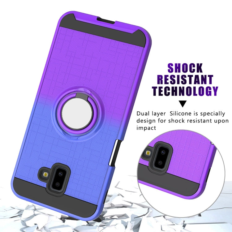 For Galaxy J6+ 2 In 1 PC + TPU Protective Case with 360 Degrees Rotate Ring Holder