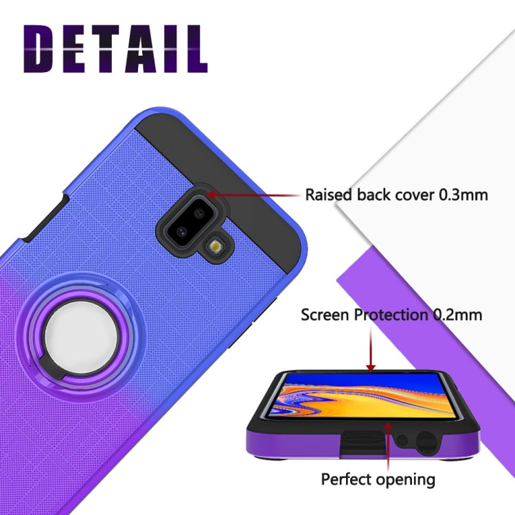 For Galaxy J6+ 2 In 1 PC + TPU Protective Case with 360 Degrees Rotate Ring Holder