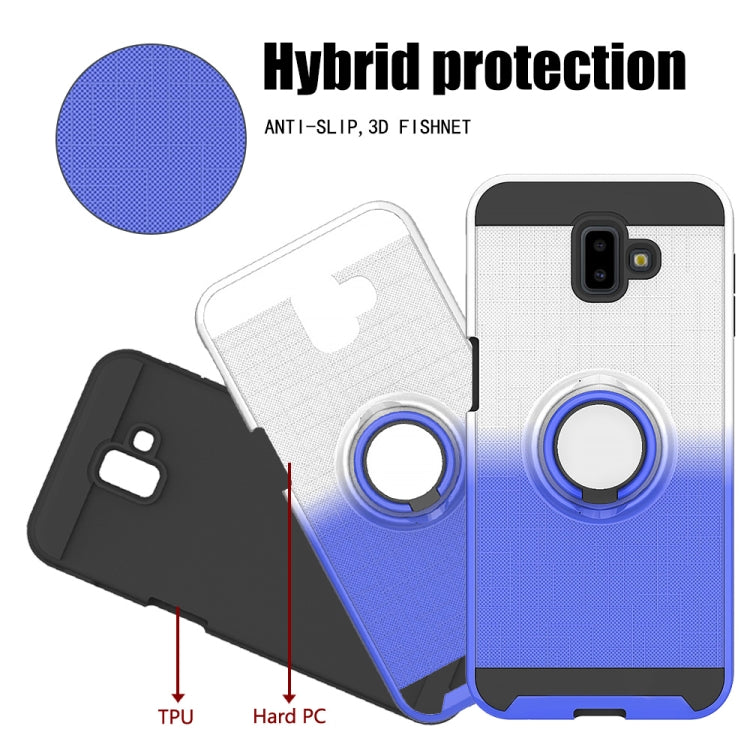 For Galaxy J6+ 2 In 1 PC + TPU Protective Case with 360 Degrees Rotate Ring Holder