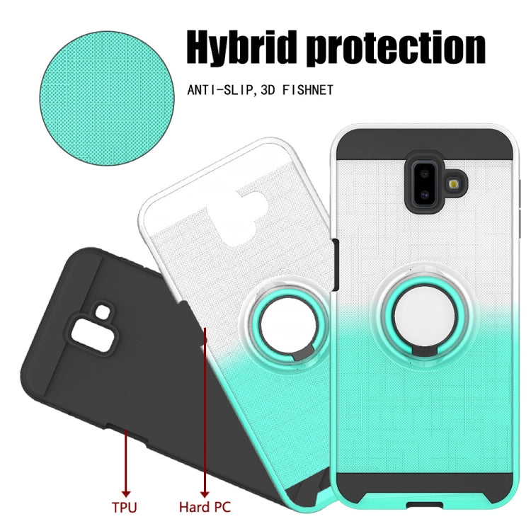 For Galaxy J6+ 2 In 1 PC + TPU Protective Case with 360 Degrees Rotate Ring Holder