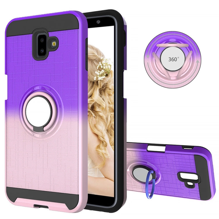 For Galaxy J6+ 2 In 1 PC + TPU Protective Case with 360 Degrees Rotate Ring Holder