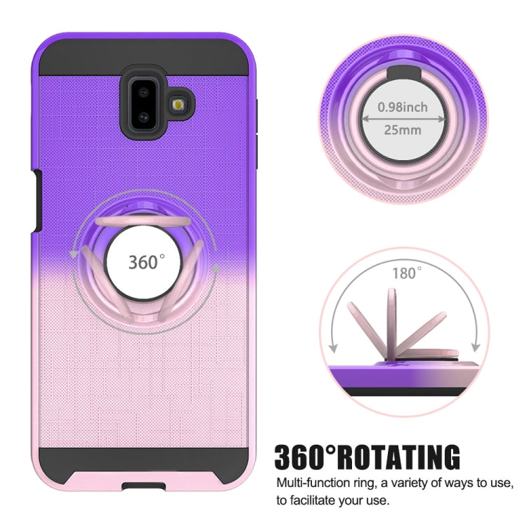 For Galaxy J6+ 2 In 1 PC + TPU Protective Case with 360 Degrees Rotate Ring Holder