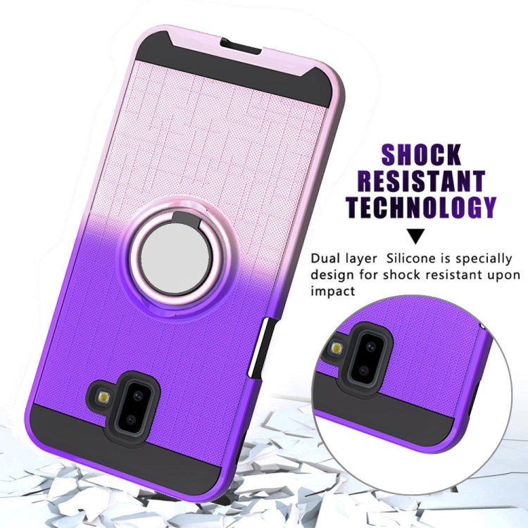 For Galaxy J6+ 2 In 1 PC + TPU Protective Case with 360 Degrees Rotate Ring Holder