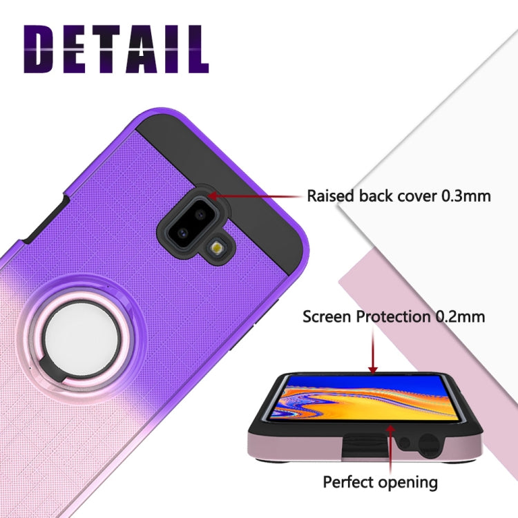 For Galaxy J6+ 2 In 1 PC + TPU Protective Case with 360 Degrees Rotate Ring Holder