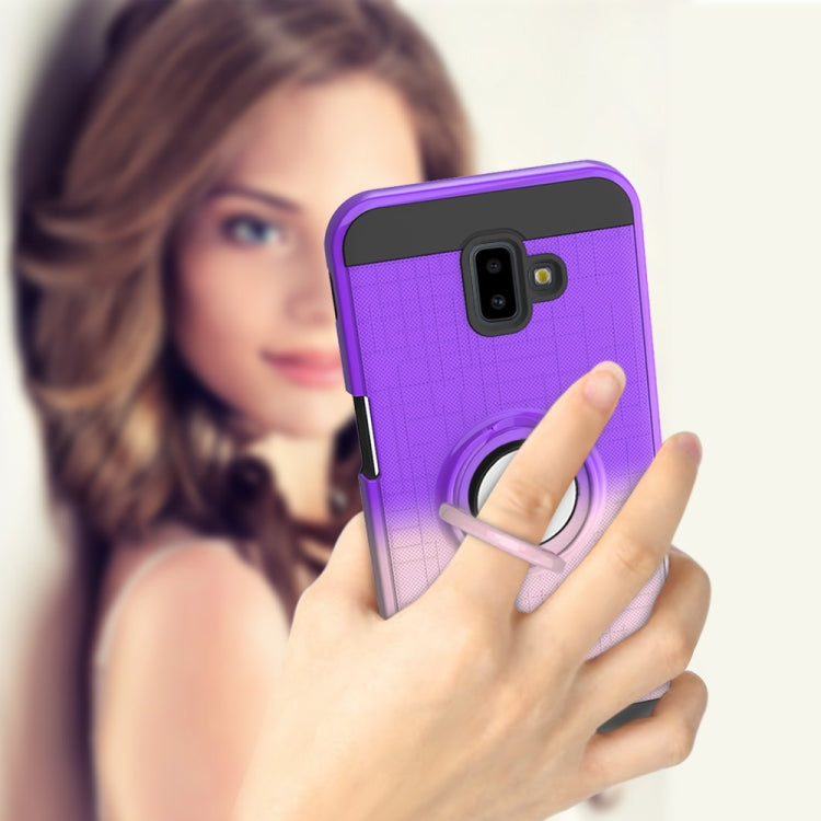 For Galaxy J6+ 2 In 1 PC + TPU Protective Case with 360 Degrees Rotate Ring Holder