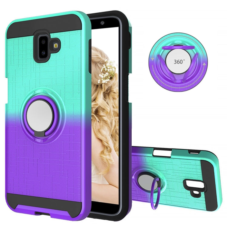 For Galaxy J6+ 2 In 1 PC + TPU Protective Case with 360 Degrees Rotate Ring Holder