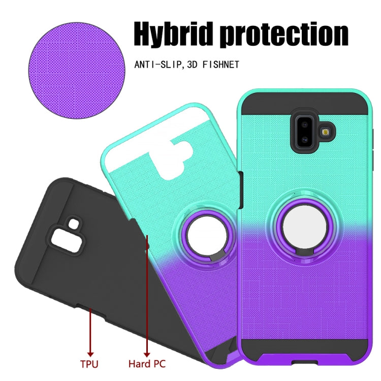 For Galaxy J6+ 2 In 1 PC + TPU Protective Case with 360 Degrees Rotate Ring Holder