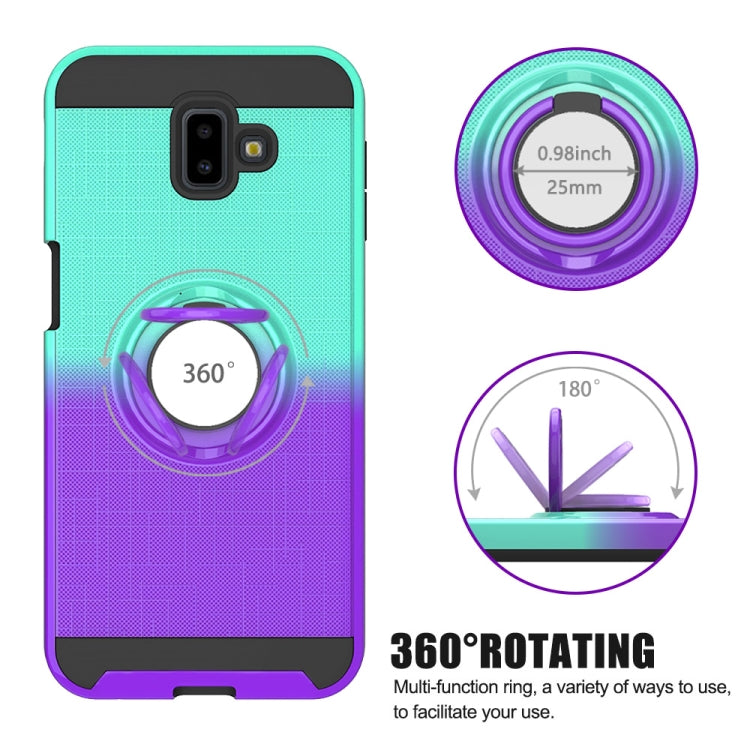 For Galaxy J6+ 2 In 1 PC + TPU Protective Case with 360 Degrees Rotate Ring Holder
