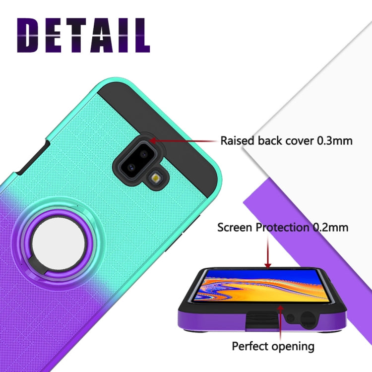 For Galaxy J6+ 2 In 1 PC + TPU Protective Case with 360 Degrees Rotate Ring Holder