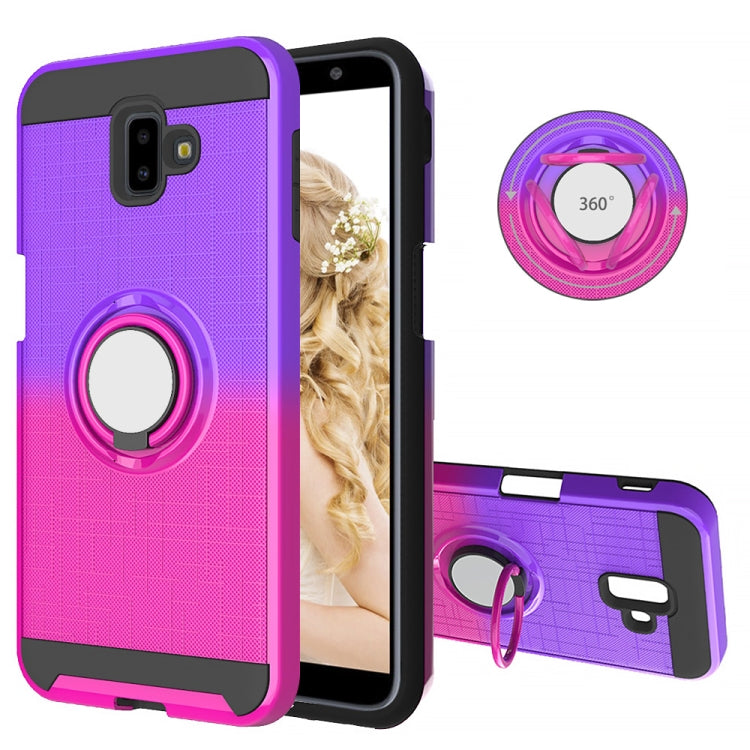 For Galaxy J6+ 2 In 1 PC + TPU Protective Case with 360 Degrees Rotate Ring Holder