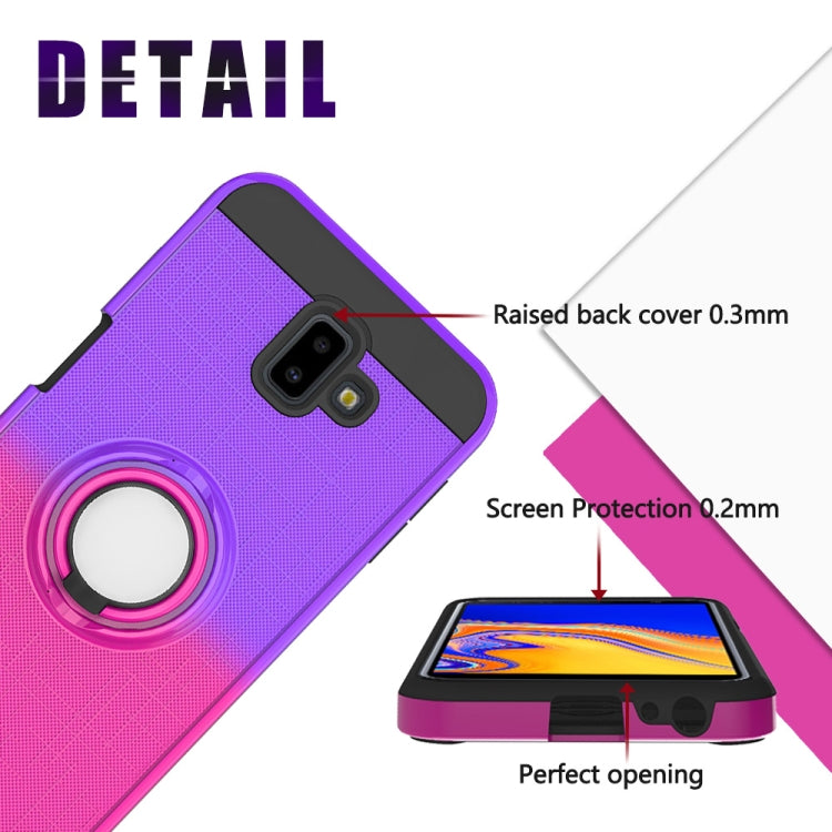 For Galaxy J6+ 2 In 1 PC + TPU Protective Case with 360 Degrees Rotate Ring Holder
