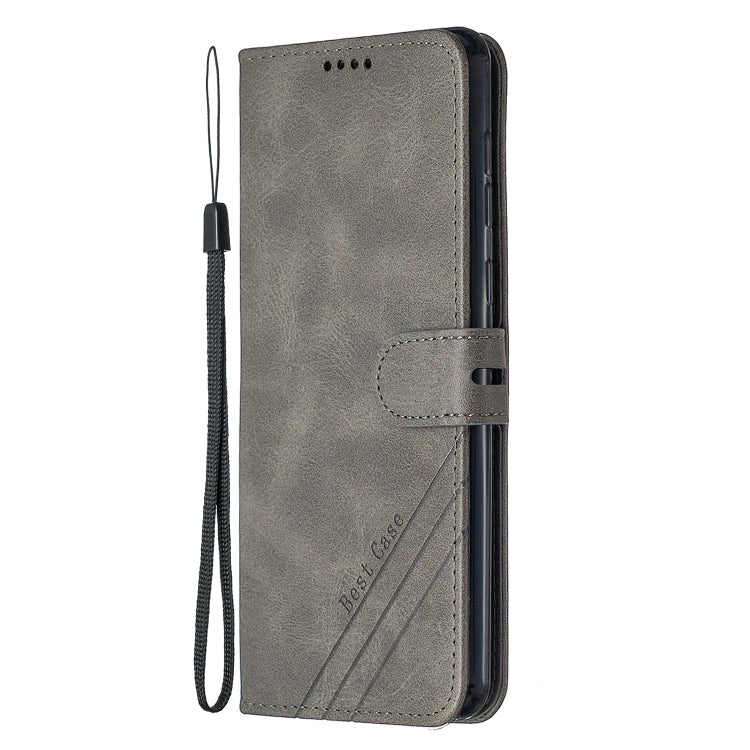 For Samsung Galaxy A21 US Version Stitching Style 2-Color Cow Texture Horizontal Flip PU Leather Case with Holder & Card Slot & Lanyard