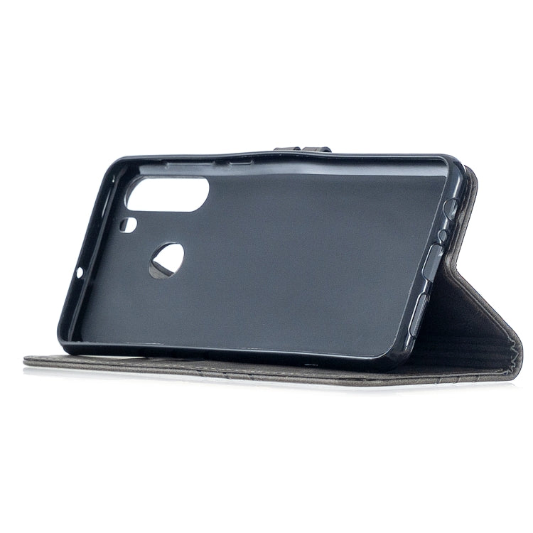 For Samsung Galaxy A21 US Version Stitching Style 2-Color Cow Texture Horizontal Flip PU Leather Case with Holder & Card Slot & Lanyard