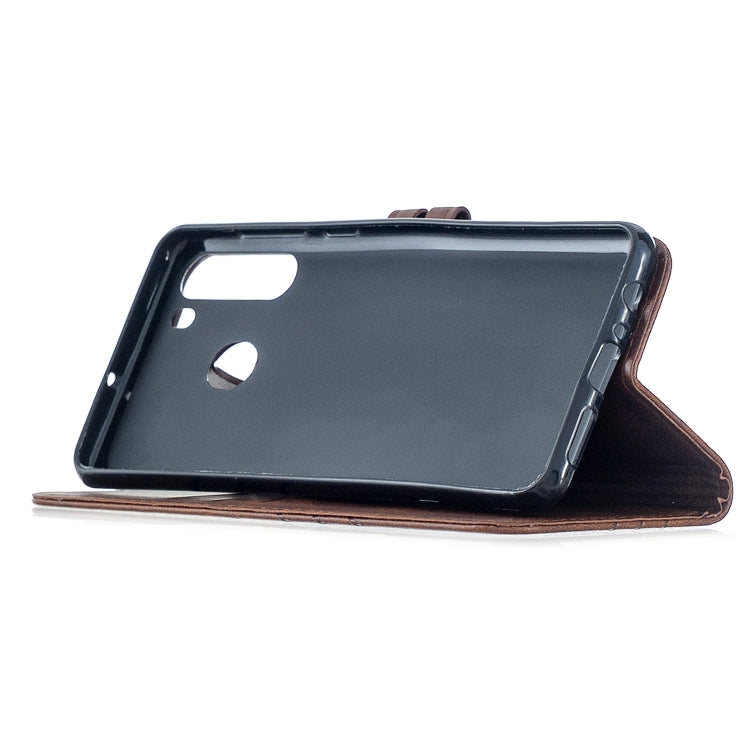 For Samsung Galaxy A21 US Version Stitching Style 2-Color Cow Texture Horizontal Flip PU Leather Case with Holder & Card Slot & Lanyard