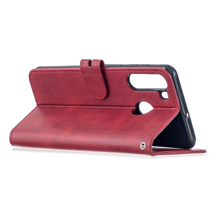 For Samsung Galaxy A21 US Version Stitching Style 2-Color Cow Texture Horizontal Flip PU Leather Case with Holder & Card Slot & Lanyard