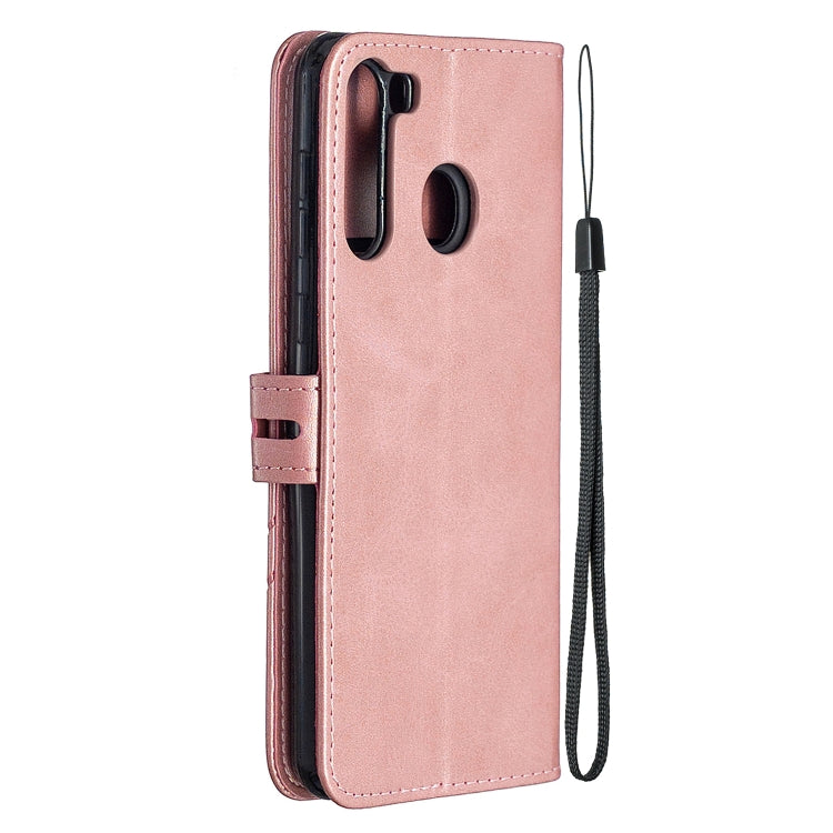 For Samsung Galaxy A21 US Version Stitching Style 2-Color Cow Texture Horizontal Flip PU Leather Case with Holder & Card Slot & Lanyard