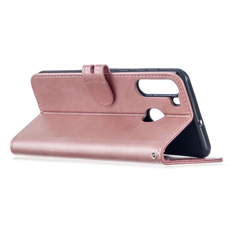 For Samsung Galaxy A21 US Version Stitching Style 2-Color Cow Texture Horizontal Flip PU Leather Case with Holder & Card Slot & Lanyard