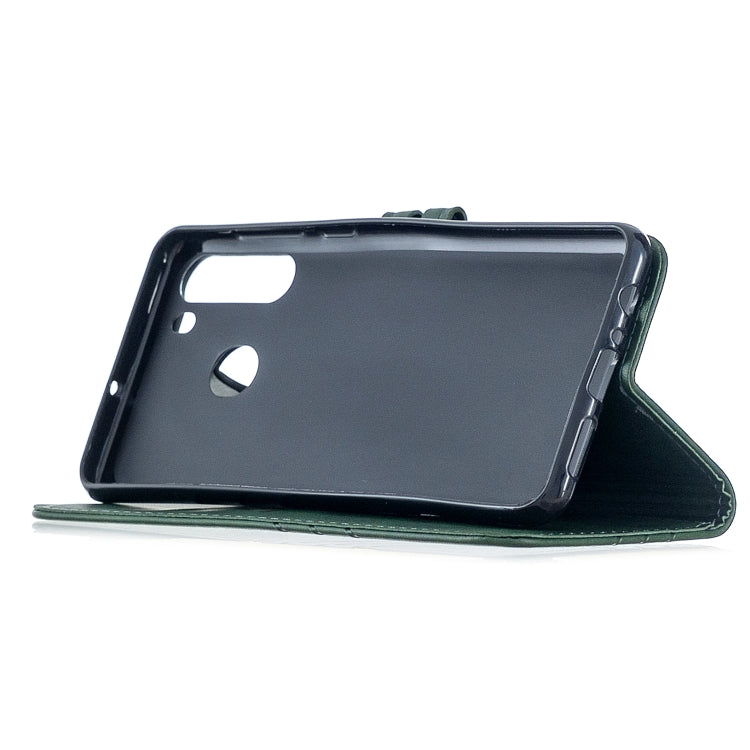 For Samsung Galaxy A21 US Version Stitching Style 2-Color Cow Texture Horizontal Flip PU Leather Case with Holder & Card Slot & Lanyard