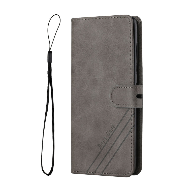 For Samsung Galaxy A22 5G Stitching Style 2-Color Cow Texture Horizontal Flip PU Leather Case with Holder & Card Slot & Lanyard