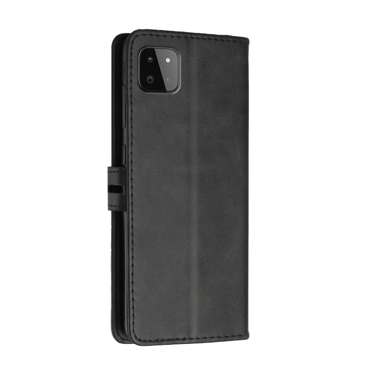 For Samsung Galaxy A22 5G Stitching Style 2-Color Cow Texture Horizontal Flip PU Leather Case with Holder & Card Slot & Lanyard