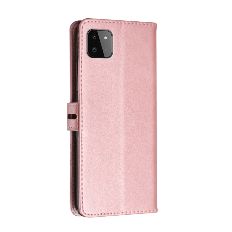 For Samsung Galaxy A22 5G Stitching Style 2-Color Cow Texture Horizontal Flip PU Leather Case with Holder & Card Slot & Lanyard