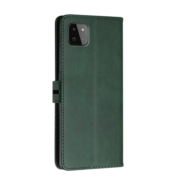 For Samsung Galaxy A22 5G Stitching Style 2-Color Cow Texture Horizontal Flip PU Leather Case with Holder & Card Slot & Lanyard