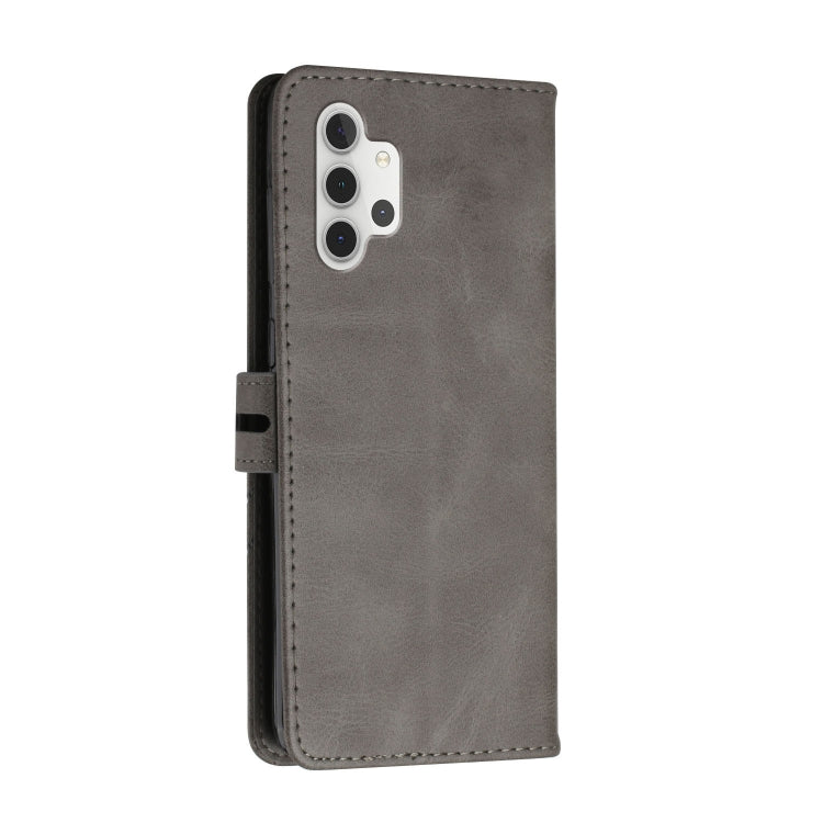 For Samsung Galaxy A32 4G Stitching Style 2-Color Cow Texture Horizontal Flip PU Leather Case with Holder & Card Slot & Lanyard