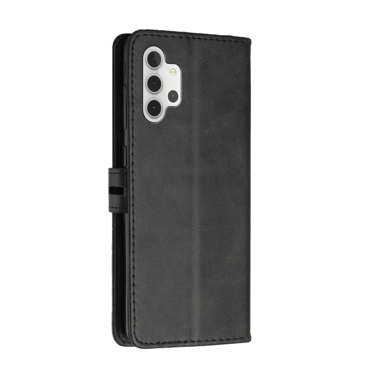 For Samsung Galaxy A32 4G Stitching Style 2-Color Cow Texture Horizontal Flip PU Leather Case with Holder & Card Slot & Lanyard
