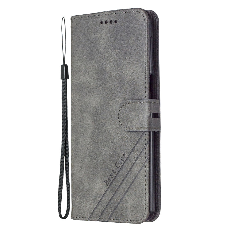 For Samsung Galaxy A42 5G Stitching Style 2-Color Cow Texture Horizontal Flip PU Leather Case with Holder & Card Slot & Lanyard