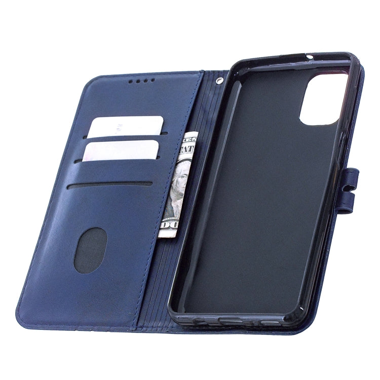 For Samsung Galaxy A42 5G Stitching Style 2-Color Cow Texture Horizontal Flip PU Leather Case with Holder & Card Slot & Lanyard