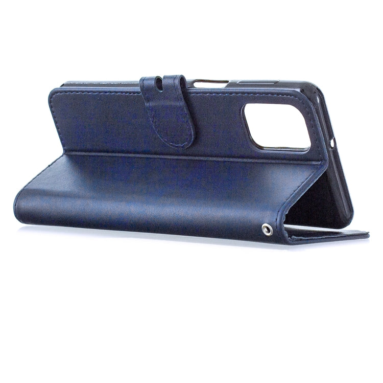 For Samsung Galaxy A42 5G Stitching Style 2-Color Cow Texture Horizontal Flip PU Leather Case with Holder & Card Slot & Lanyard