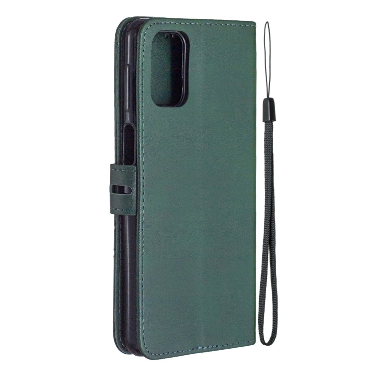 For Samsung Galaxy A42 5G Stitching Style 2-Color Cow Texture Horizontal Flip PU Leather Case with Holder & Card Slot & Lanyard