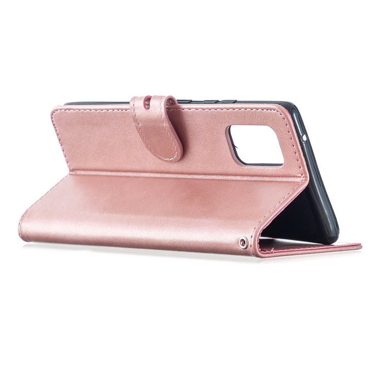For Samsung Galaxy A51 5G Stitching Style 2-Color Cow Texture Horizontal Flip PU Leather Case with Holder & Card Slot & Lanyard