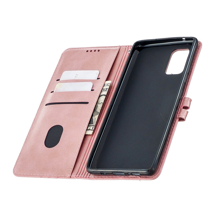 For Samsung Galaxy A71 5G Stitching Style 2-Color Cow Texture Horizontal Flip PU Leather Case with Holder & Card Slot & Lanyard