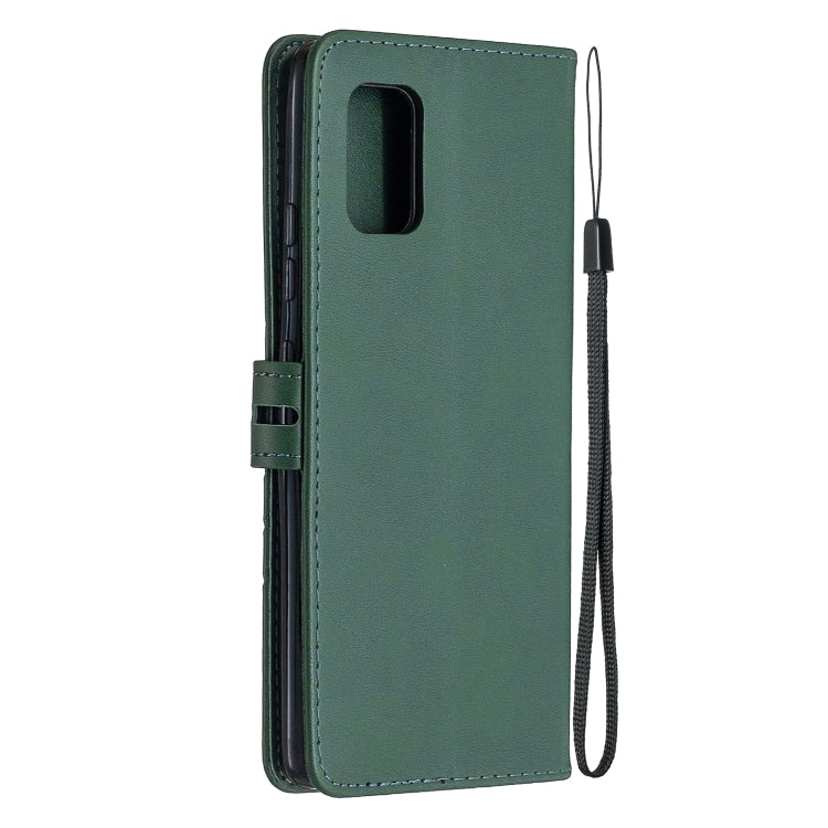 For Samsung Galaxy A71 5G Stitching Style 2-Color Cow Texture Horizontal Flip PU Leather Case with Holder & Card Slot & Lanyard