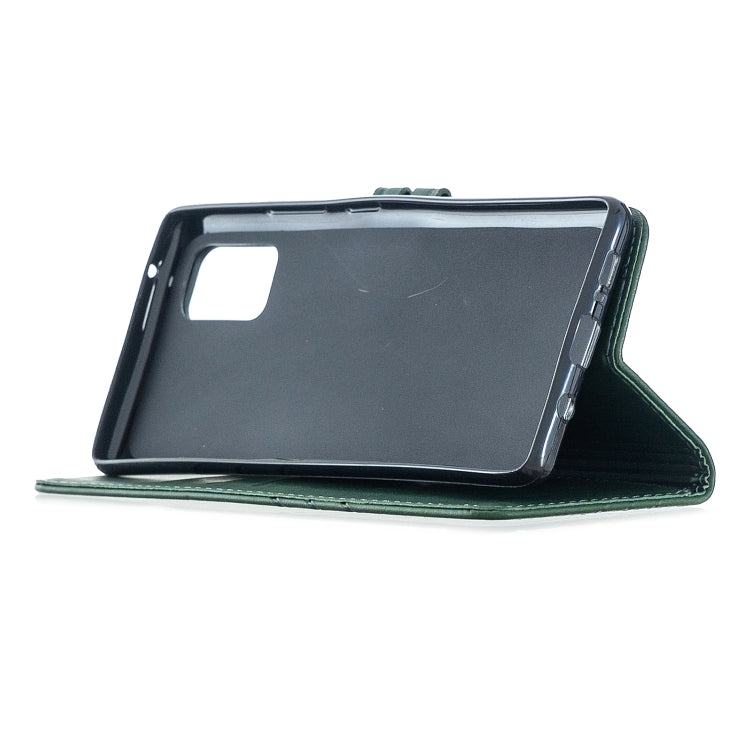For Samsung Galaxy A71 5G Stitching Style 2-Color Cow Texture Horizontal Flip PU Leather Case with Holder & Card Slot & Lanyard