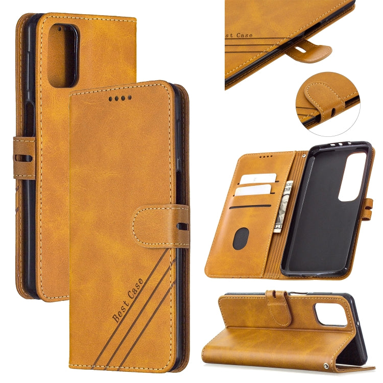 For Samsung Galaxy M31s Stitching Style 2-Color Cow Texture Horizontal Flip PU Leather Case with Holder & Card Slot & Lanyard