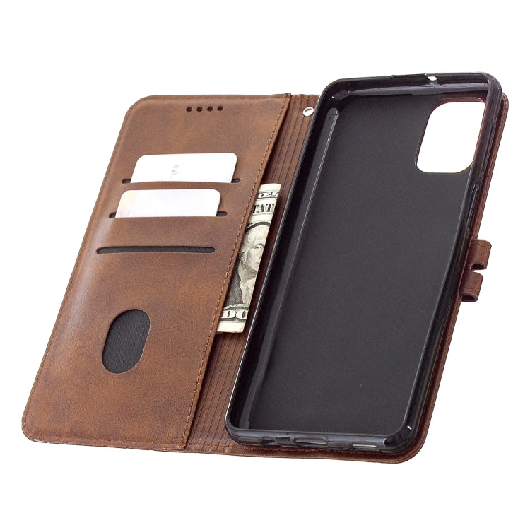 For Samsung Galaxy M31s Stitching Style 2-Color Cow Texture Horizontal Flip PU Leather Case with Holder & Card Slot & Lanyard