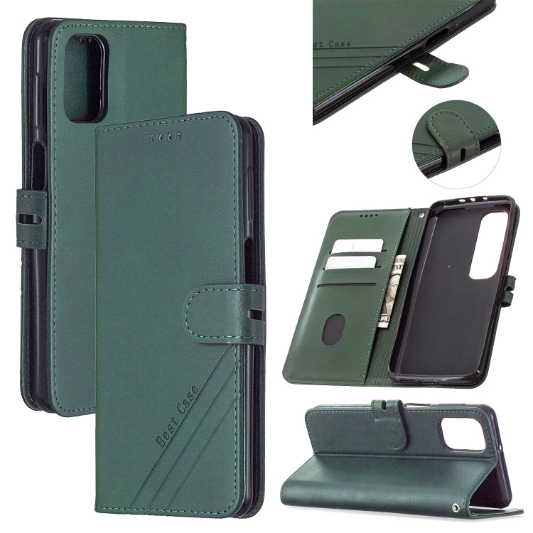 For Samsung Galaxy M31s Stitching Style 2-Color Cow Texture Horizontal Flip PU Leather Case with Holder & Card Slot & Lanyard