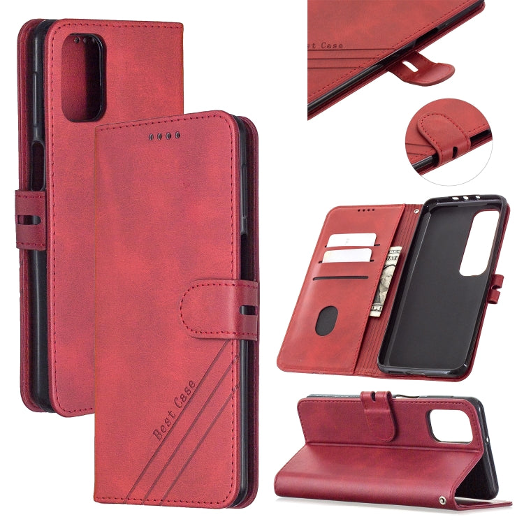 For Samsung Galaxy M51 Stitching Style 2-Color Cow Texture Horizontal Flip PU Leather Case with Holder & Card Slot & Lanyard