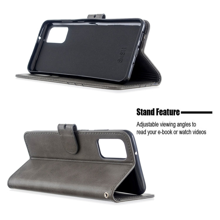 For Samsung Galaxy Note20 Stitching Style 2-Color Cow Texture Horizontal Flip PU Leather Case with Holder & Card Slot & Lanyard